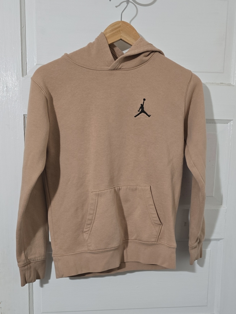 Jordan Pullover Hoodie in Tan with Black Jumpman